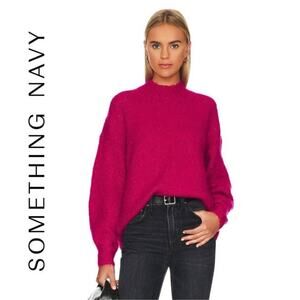 Something Navy Miranda Roll Neck Fuchsia Sweater Size Small